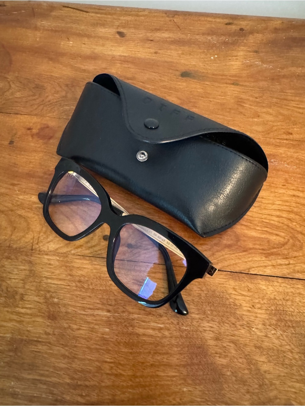 Diff Eyewear Black Square Optical Glasses with Black Case